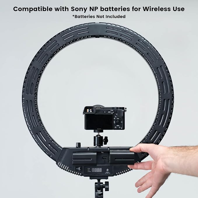 Lume Cube LED Ring Light for Videos, Selfies, Live Streaming |18” Circle Light with Stand, Phone Holder, and Camera Mount | Portable + 6.5 ft Tripod Stand and Travel Case | Battery Not Included - Image 9