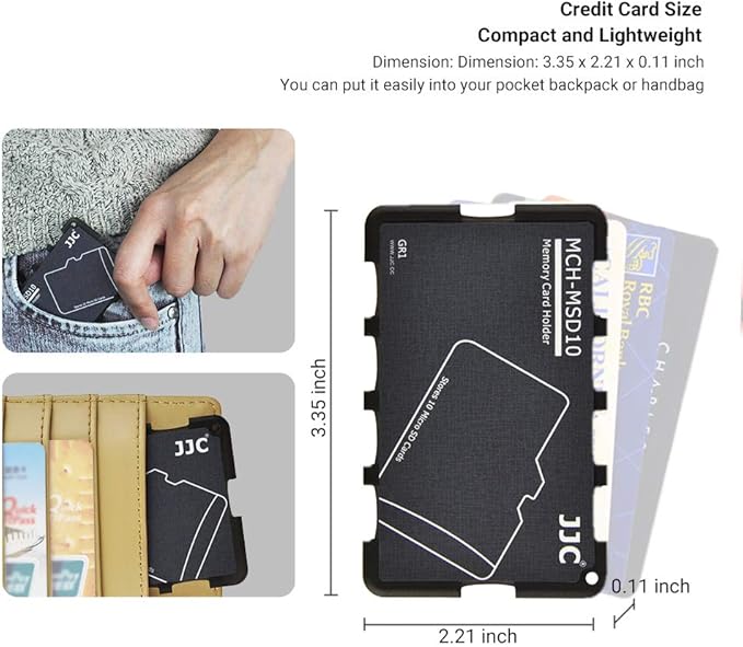 10 Slots Micro SD Card Holder Case Storage Organizer, Ultra Slim Credit Card Size Lightweight Portable TF MSD Memory Card Storage - Image 6
