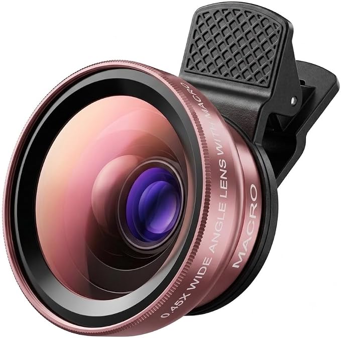 Phone Camera Lens Kit, 0.45X Super Wide Angle Lens + 15X Macro Lens 2 in 1 Professional Lens Attachment for Phone 17/16/15/14/13 by AKAGI