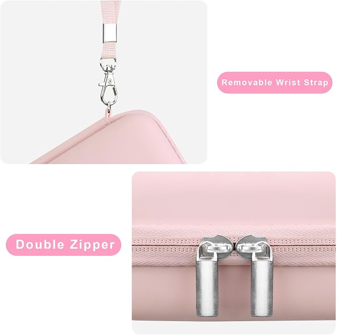 Canboc Carrying Case for KODAK PIXPRO C1 Friendly Zoom Digital Camera | For Canon PowerShot ELPH 360 HS A/ 360 HS/ 360/ IXY 650 Digital Camera, Mesh Pocket fit Cable, SD Card, Pink (Case Only) - Image 5