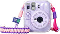 Clear Camera Case for Fujifilm Instax Mini 13, Purple Camera Strap | Protective Cover with Anti-Accidental Shutter, 4 Composition Cards, Photo Storage Holds 10 Films,Clear Hard Shell, No Camera by Huemate