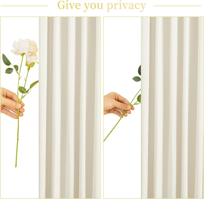6 Panels Beige Backdrop Curtain for Wedding Parties Wrinkle Free Beige Photo Curtains Backdrop Drapes Fabric Decoration for Baby Shower Photoshoot 30ft(W) x 10ft(H) - Image 7