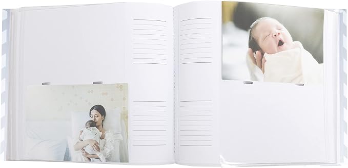 Pearhead Baby Photo Album for Baby Girl or Baby Boy, Gender-Neutral, Baby Memory Book Keepsake, Baby Shower, New and Expecting Parents, Gray Chevron - Image 3