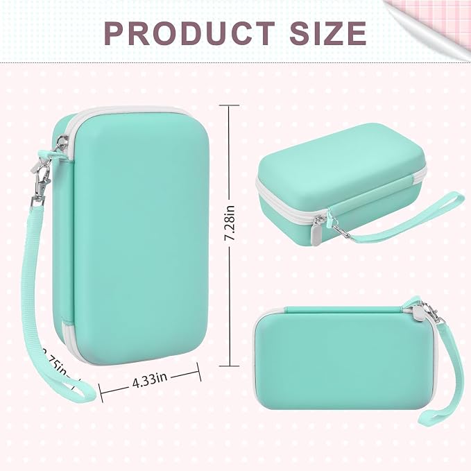 Kids Instant Print Camera Case for DYLANTO for ESOXOFFORE Cameras | Portable Digital Camera Case Organizer for ETIKEZ for YTETCN for DUDUDRAGON with Pocket for Accessories (Box Only)-Mint Green - Image 8