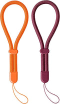 2 Pc Phone Wrist Strap Charm Anti-Lost Lanyard Hand Wristlet Finger Grip Strong Durable Adjustable for Women Men Universal for iPhone Camera Keychain USB Flash Drive Wallet ID Tag Orange Red by Casecond
