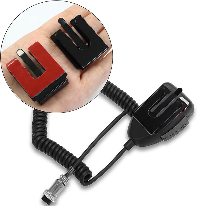 2PCS Black Radio Microphone Hanger, 42 x 30 x 8mm, Style 3 | Adhesive Back, CB Microphone Holder, Metal Car Mic Hanger, For Cars Homes Offices - Image 6