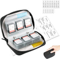 28 Slots SD Card Holder Case with Labels for 24 SD+4 CFB Cards | Holds 24 SD + 4 CF/XQD. Number stickers + notepaper for indexing. Durable polyester. Transparent slots memory Card case. by KIWIFOTOS