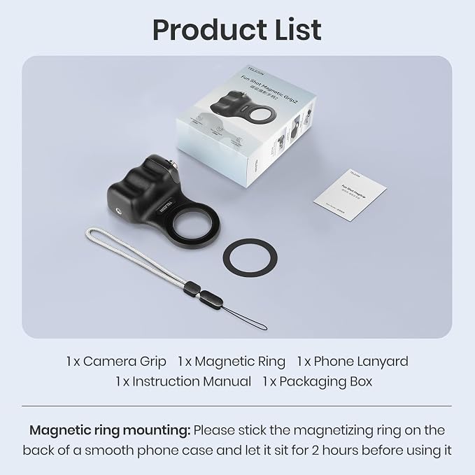 Magnetic Phone Camera Grip,Shooting Holder Selfie Handle Snap(Black) | Wireless Shutter for iPhone 17 16 15 14 Android Cellphone Vlog Photography - Image 8