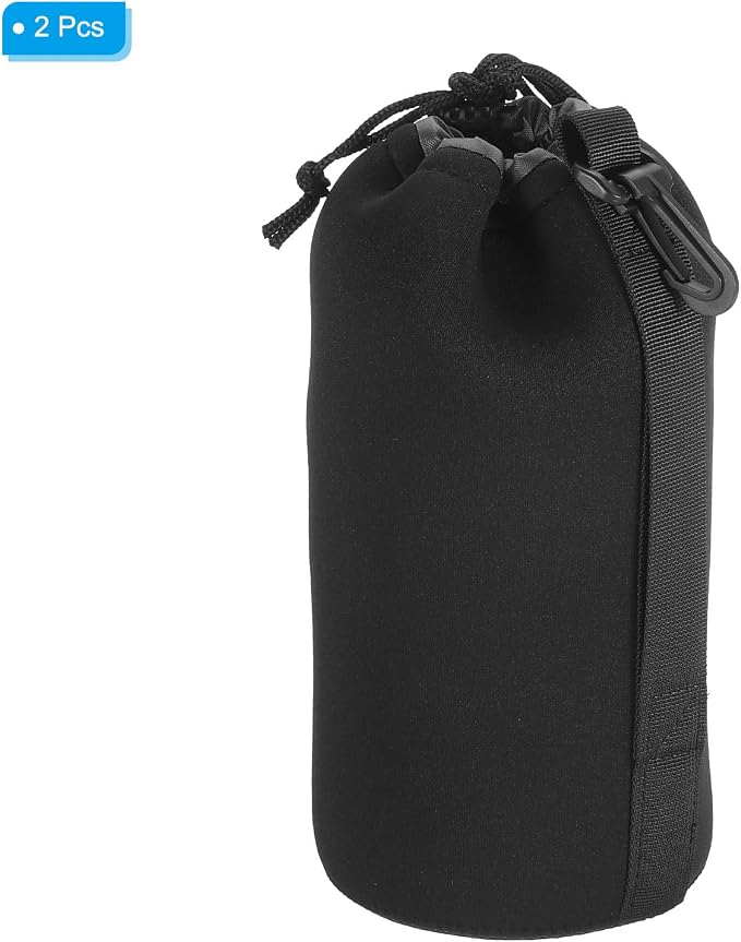 PATIKIL Camera Lens Bag, 2x 3.5" IDx9.8 H Neoprene Lens Pouch with Thick Protective Lenses for DSLR, Black - Image 3