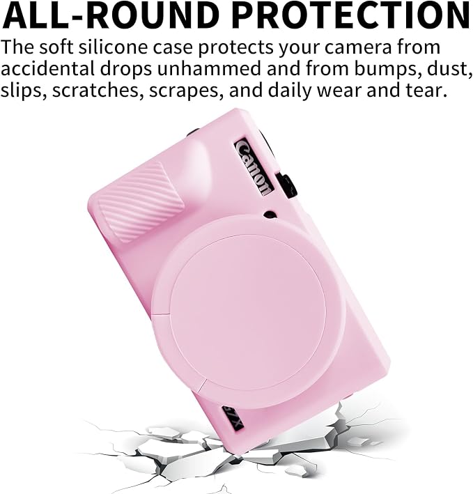 Easy Hood Camera Case Cover for Canon Powershot G7X Mark III Camera(Pink) | With Removable Lens Cover,Soft Silicone Protective Case,Anti-Scratch,Slim Fit,Enhanced Grip,Lightweight Camera Accessories - Image 4