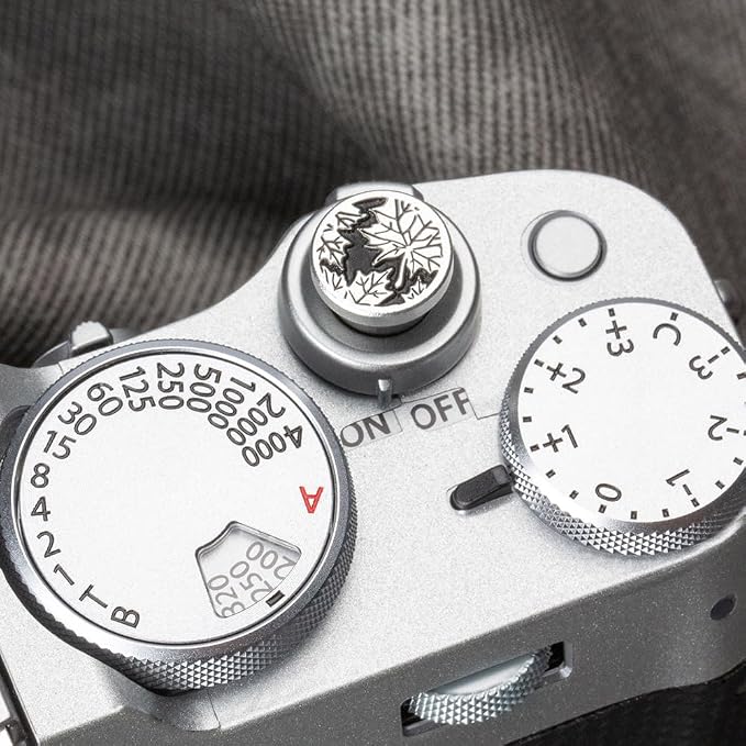 Leaf Camera hot Shoe Cover and Camera Shutter Button for Nikon zf for Fujifilm X-T5 X-T4 X-T3 X-T30 II X-T20 X100VI X100V X100 X-PRO3 X-PRO2 X-S20 X-S10 (Aluminium Leaves Button) - Image 4