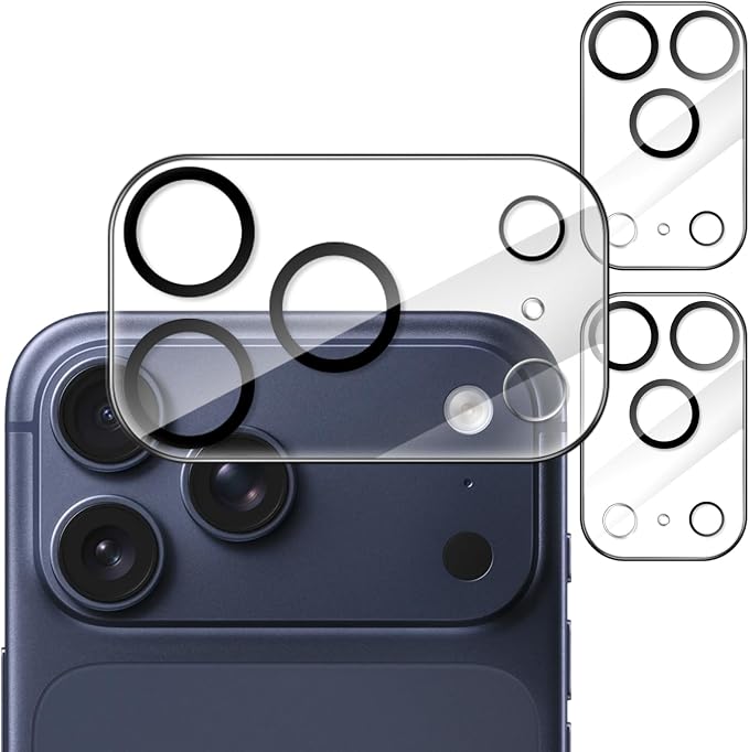 JETech Camera Lens Protector for iPhone 17 Pro Max, Clear, 3-Pack | 9H Tempered Glass, HD Clear, Anti-Scratch Protection, Night Shot Compatible, Case-Friendly by JETech