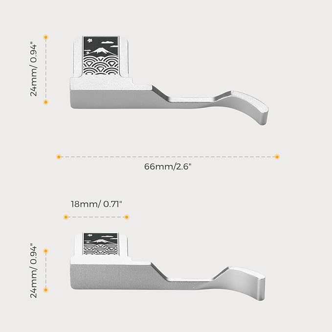 Thumb Hand Grip+Shutter Button for Fuji X100VI/X100V - Cloud Pattern | Aluminum thumb grip for FUJIFILM X100VI/X100V improves handling & stability, protects contacts, for street photography - Image 6