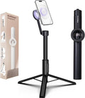 KraftGeek Magnetic Phone Tripod for iPhone, 64" Selfie Stick for Magsafe | N52 Magnetic Mount, Reinforced Aluminum, Portable Cell Phone Tripod Stand with Remote for Travel & Video Recording by KraftGeek