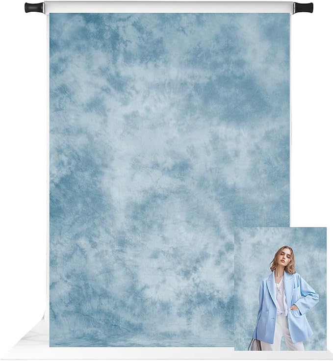 Kate 6.5x10ft Light Blue Photography Backdrops Blue Textures Portrait Background Old Master Photo Backdrops by KateBackdropforPhotography