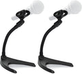 Pyle Universal Adjustable Desktop Microphone Stand - Tabletop Mic Holder Low Profile Mic Stand w/ Flexible 8.2'' Gooseneck Mount & U Shape Base - Table Tops, Desk, Podium, Counter Use PMKS8X2 (Pair) by PyleUSA