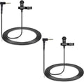 2-Pack Lavalier Microphone for DJI Mic 2 and Rode Wireless Go 2 Transmitter | 90 Degrees L-Shaped 3.5mm Omnidirectional Lapel Lav Mic for Vlog Interview by weishan