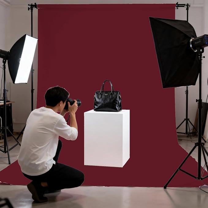 Burgundy Photography Backdrop for Photoshoot, Fabric 8x10ft | Polyester Studio Photo Backgrounds, Non Reflective, Easy to Hang, for Portrait Shoot, Product, Party Decor, Video Creation - Image 4