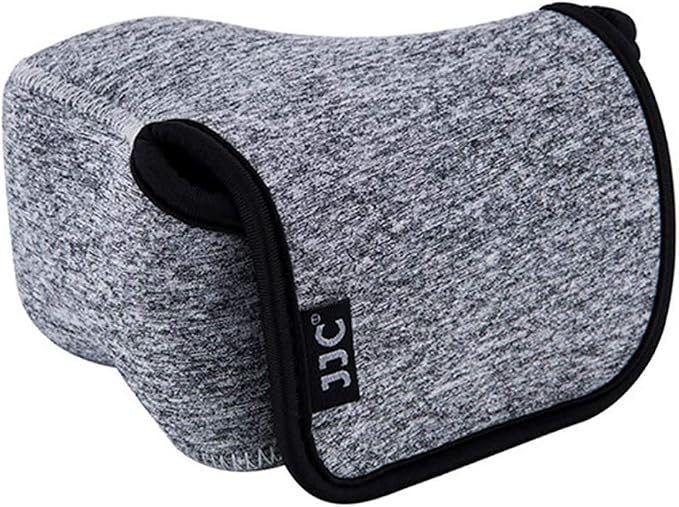 JJC Grey Ultra Light Neoprene Camera Case for Sony a6600 a6500 a6400 a6300 a6100 a6000 a5100 +18-55mm/E 50mm F1.8 Lens, Pouch Bag for Fuji X-T30 X-T20 X-T10 +16-50mm, Canon PowerShot SX530 SX540 G3X - Image 7