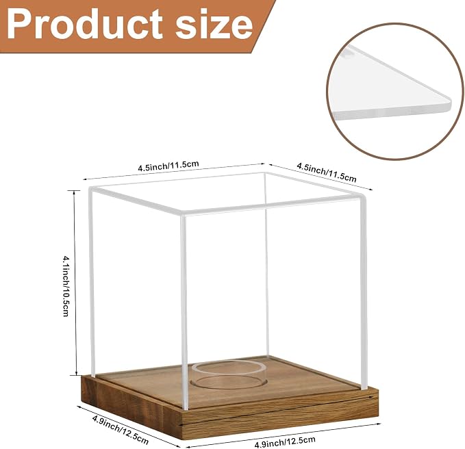 2 Pack Clear Acrylic Softball Display Case with Wood Base, Memorabilia Stand Cube Holder, Dust Protection Transparent Storage Box for Single Ball Souvenir Softball Collections - Image 2