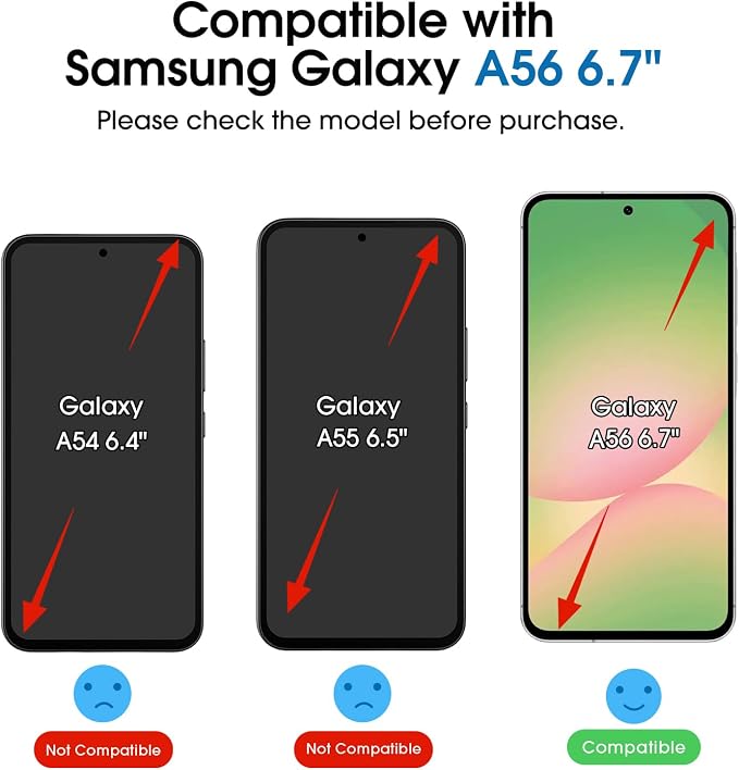 amFilm OneTouch for Samsung Galaxy A56 Screen Protector Tempered Glass | Auto-Alignment, 30s Install, Bubble Free, Scratch & Drop Protection, HD Clear, Camera Lens Protector, 2+2 Pack (A56-6.7'') - Image 2