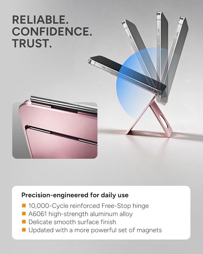 1ST IDEA for MagSafe Tripod Stand Ultra-Thin 0.23" | Aluminum Alloy Magnetic Tripod for iPhone, Flexible 20x Magnet Phone Stand Gift Accessories for Women Men for iPhone 17 16 15 14 13 12 Series - Image 6