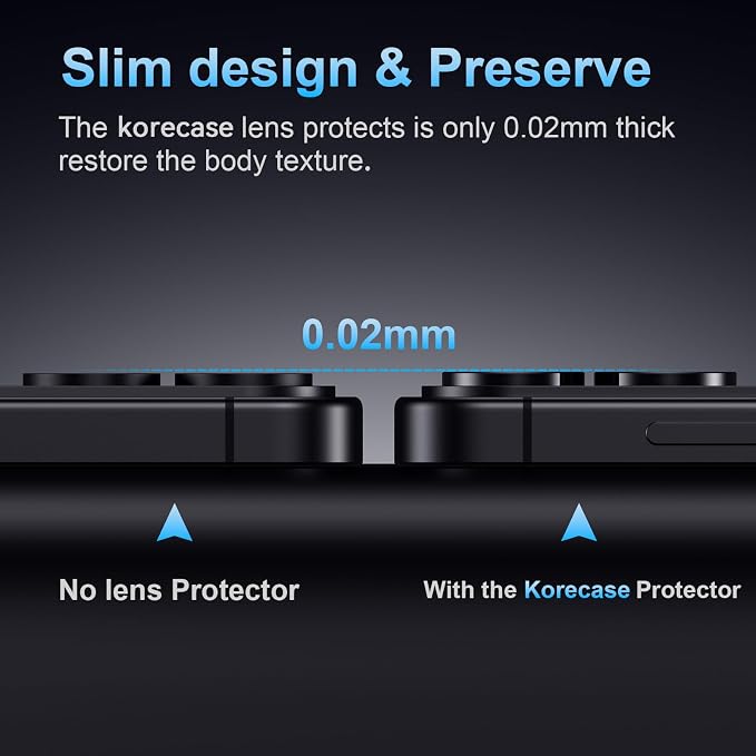 Korecase Samsung Galaxy S25 Edge Camera Lens Protector Gold | 9H Tempered Glass, Anti Scratch, Shockproof, Metal Ring - Image 6