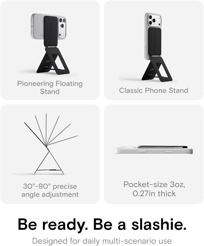 MOFT Phone Tripod Stand, Portable Selfie Stick for iPhone, Mulit-Angle | Pocket Size | Strong Magnets l MOVAS Leather | Magsafe Compatible | Easy to Charge | Stylish |For Content Creators - Image 3