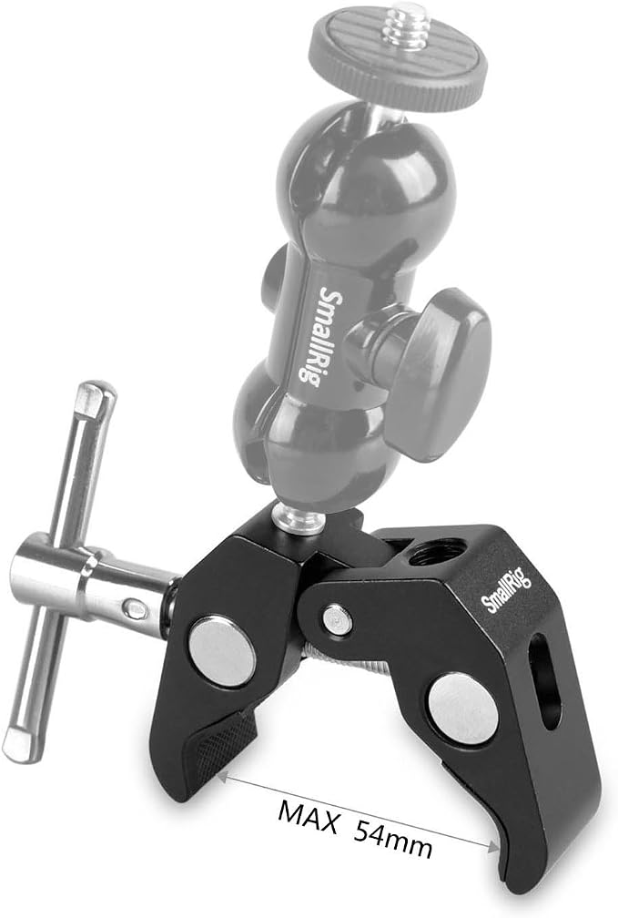 SMALLRIG Super Clamp with 1/4 and 3/8 Thread for Cameras, Lights, Umbrellas | for Hooks / Shelves / Plate Glass / Gross Bars - Image 3