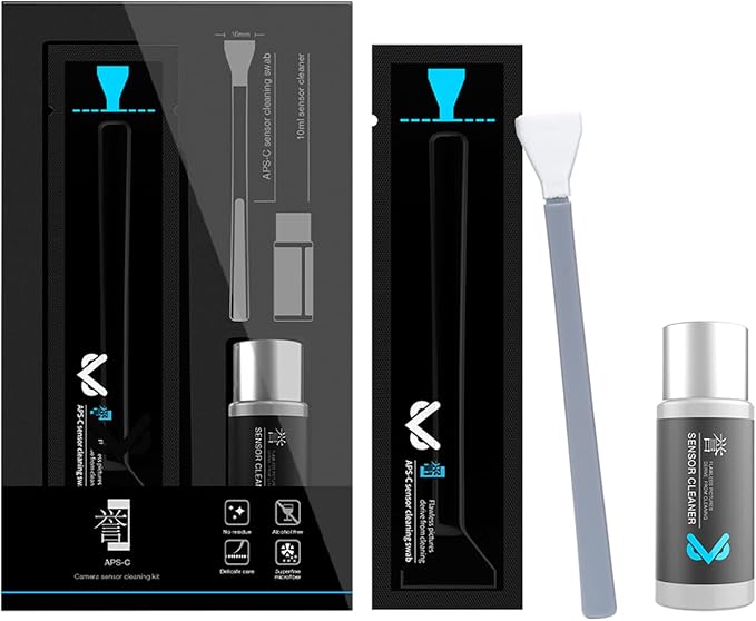 VSGO APS-C Sensor Cleaning Kit | for Nikon Sony Canon DSLR Camera Cleaning, 12Pcs 16mm Sensor Cleaning Swabs & 10ml Sensor Cleaner, VS-S02-12 by VSGO