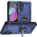 for Moto G 5G 2022 Case, Motorola Moto G 5G Case with HD Screen Protector, [Military Grade 16ft. Drop Tested] Ring Shockproof Protective Phone Case for Motorola G 5G 2022,Blue by Aozuoton