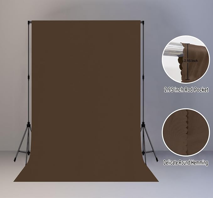 Brown Photography Backdrop for Photoshoot, Fabric 6x9ft | Polyester Studio Photo Backgrounds, Non Reflective, Easy to Hang, for Portrait Shoot, Product, Party Decor, Video Creation - Image 2
