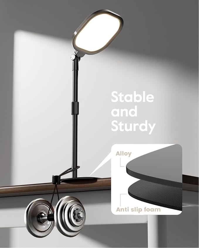Video Conference Lighting for Zoom with Stand, 30 Modes, CRI>98 | Edge-lit Eye-care Full-screen Ring light, Dimmable with 360° Stand, Memory Func for Zoom, Video Calls, Live Streams, Webcam - Image 8