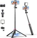 ULANZI MT44 Auto Open Phone Tripod, 59" Extendable Selfie Stick for iPhone | 360° Ball Head, 1s Pop Open , Cold Shoe, Selfie Stick Tripod w 1/4" Screw for Vlog Recording for iPhone 17 Luna Pocket 4 by ulanzi