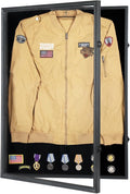 Military Police Uniform Display Case-Velvet Backplate-Black | Lockable Wall Mount Cabinet with UV Protection, wall Mount,Shatterproof Plexiglass，Also applicable to medals,certificates by Sboitflmm