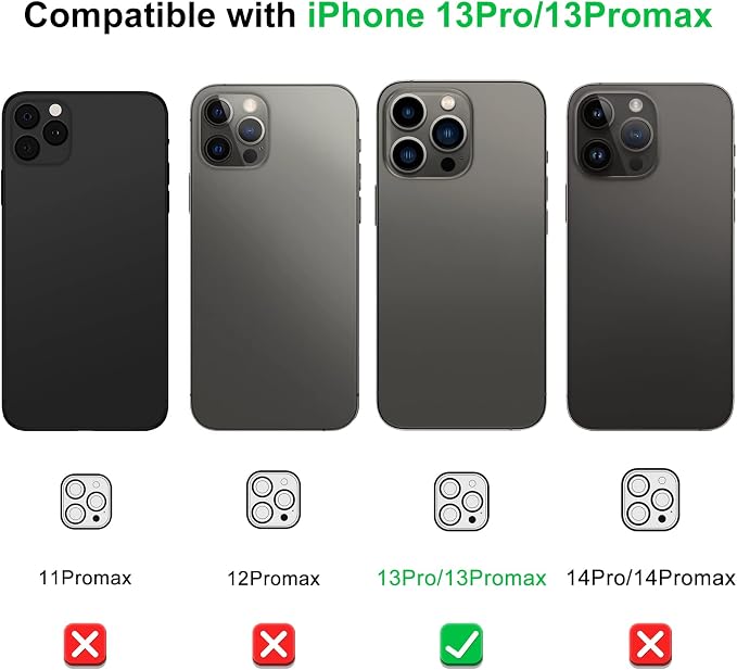 Camera Lens Protector (3 Pack) Compatible with iPhone 13 Pro Max 6,7" & iPhone 13 Pro 6,1 Camera Lens Cover Protection, HD Clear Anti-Scratch - Image 6
