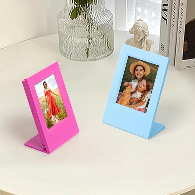 Orga'Neat 2x3 Mini Photo Frame w/Storage Case for Instax Mini Film Evo/12/11/Liplay/Se/Link 3/41/40/99/90/7+ Photos, Polaroid Small Wallet Size Picture Desk Display for Home & Office -2 Set - Image 5