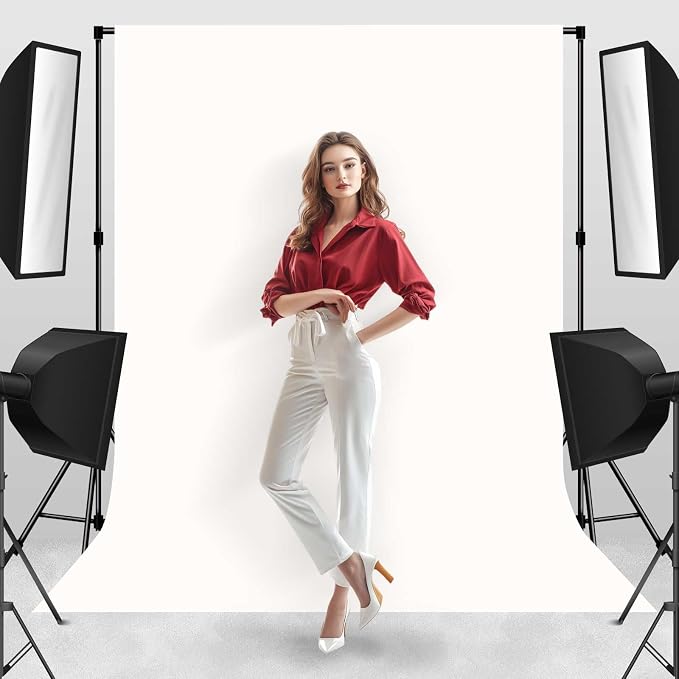 White Photo Backdrop Background Fabric Professional Photography 5x7ft | Seamless Design eliminates Wrinkle Portrait Photography Wedding Dark Theme Decorations - Image 5