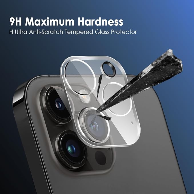 FanTEK Camera Lens Protector Compatible with iPhone 12 Pro Max, 9H Tempered Glass Camera Screen Cover, Ultra HD Clear Acrylic Full Coverage Guard, Case Friendly - Image 3