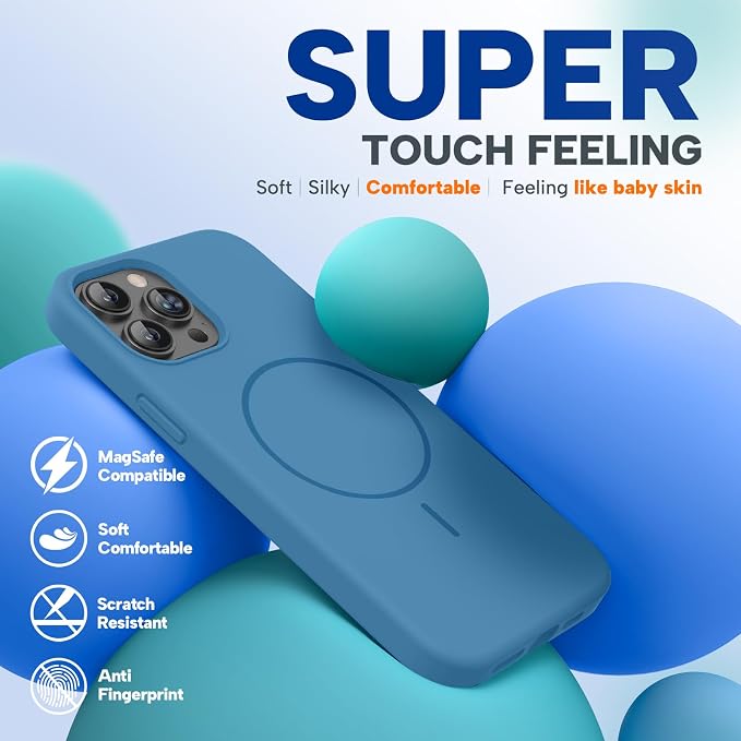 Miracase Silicone for iPhone 12 Pro Max Case, Capri Blue | Soft Anti-Scratch Microfiber Lining, Premium Silicone Cover Shockproof Drop Protection Phone Case for 12 Pro Max - Image 4