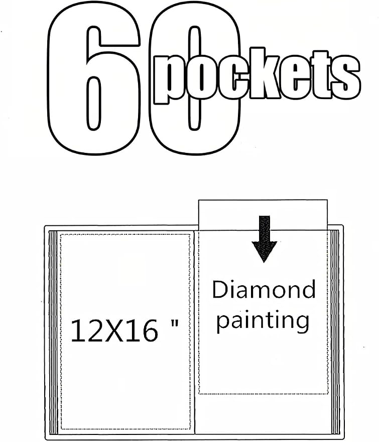 NIHO-JIUMA Diamond Art Portfolio - 60 Page | Storage Book for 12x16 inches / 30x40 cm Diamond Paintings | Gift for diamond art enthusiasts - Image 2