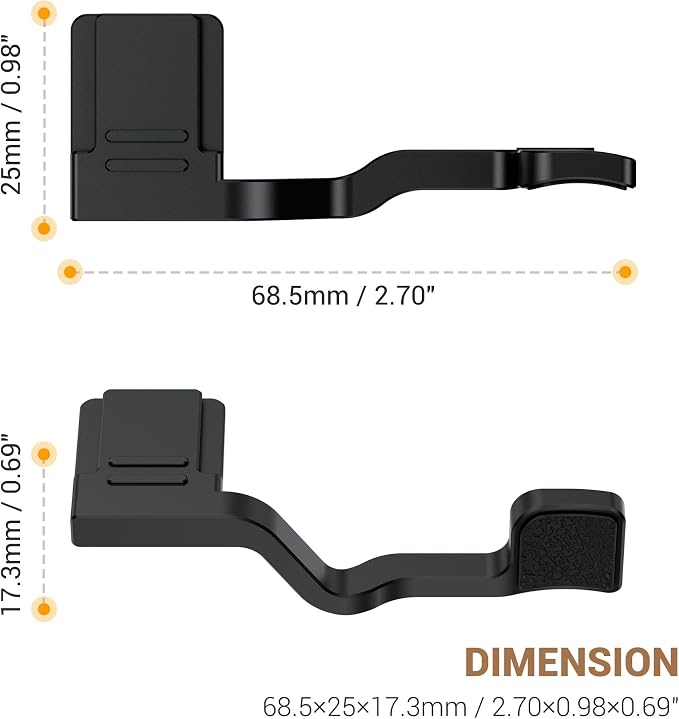 XT30III Thumb Up Grip w Shutter Button for Fujifilm XT30 III II XT20 XT10 | Metal X-T30III X-T20 X-T10 Thumb Grip with Hot Shoe Cover Protector Thumb Rest Support Holder Not Affect Use of Dial - Image 7