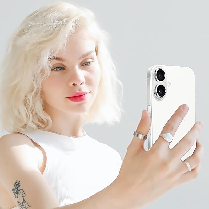 Compatible with iPhone 16 and 16 Plus Camera Lens Protector, Anti-Scratch Tempered Glass Metal Camera Screen Protector Shockproof Full Protective Lens Cover, Silver - Image 7