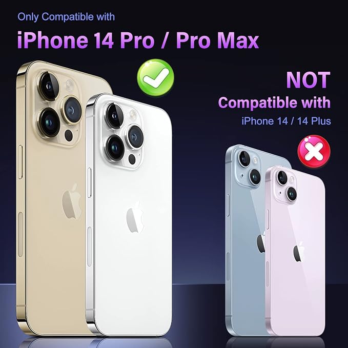 Uyiton for iPhone 14 Pro/iPhone 14 Pro Max Camera Lens Protector | Not Easy to Break, Strong Adsorption, Case-Friendly, Metal 9H Sapphire Glass Rear Camera Screen Cover, Gold - Image 7