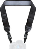 USA Gear TrueSHOT Camera Strap Neoprene Camera Straps - Padded Neck Strap, Pockets, and Quick Release Buckles - Compatible with Canon, Nikon, Sony and More DSLR and Mirrorless Cameras (Black) by USAGEAR