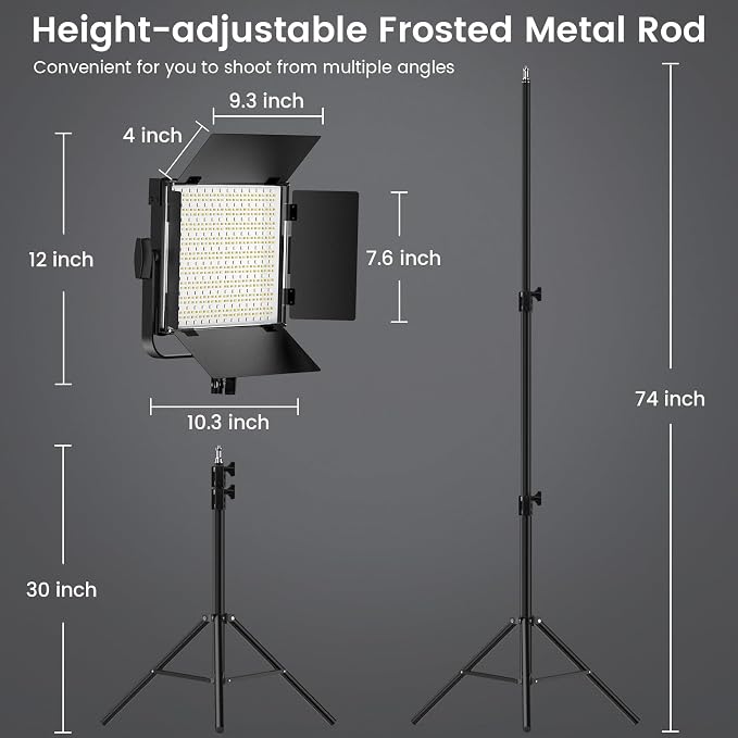 2-Pack RGB Photography Lighting Kit, 50W Bi-Color Professional LED Studio Lights, 2300k~8500k Dimmable Photo Lights for Photography Filming Camera Video Recording Stage Shooting Streaming TikTok - Image 8