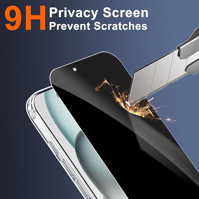 for iPhone 15 Case Clear with Privacy Screen Protector | Full Camera Protection, Transparent Magnetic, Compatible with MagSafe, Shockproof Phone Cover, Slim Fit - Image 8