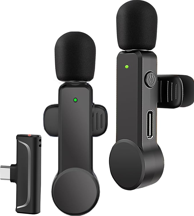 NPTCL Mini Wireless Microphone USB C for iPhone 17/16/15, Android Phone | Noise Canceling Clip on Mic,10 Hour Battery Life, 100Ft Transmission for Video Recording Vlogging Streaming Youtube Tiktok by NPTCL