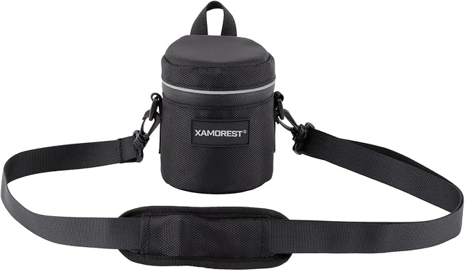 Camera Lens Case Lens Bag Compatible (3.35" x 3.74"(Nylon, Black)) by XAMOREST