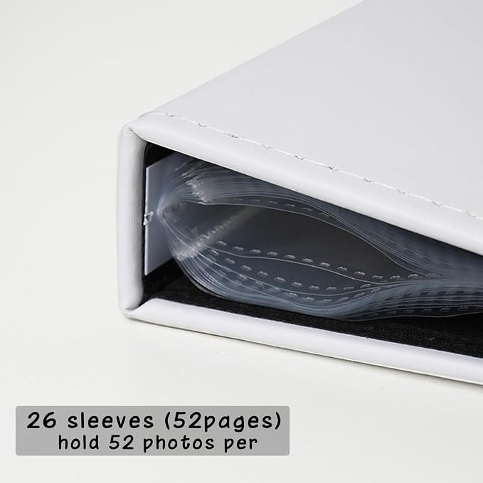Photo Album 5x7 52 Pockets Pack of 2 Leather Cover Picture Book Holds 5x7 Photos for Wedding, Baby, Family, Graduation - Image 2